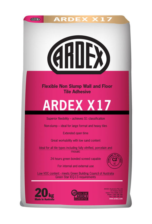 Ardex X Flexible Non Slump Tile Adhesive Ardex New Zealand